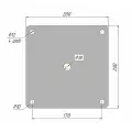 Закладная пластина металлическая с центральным отверстием, фланец квадратный 200х200 - 3 мм (база колонны, опора для стойки) 10 шт.