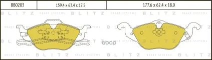 Колодки тормозные дисковые передние OPEL ASTRA G, H 9, 98- Blitz арт. BB0203