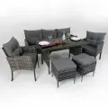 Комплект садовой мебели из ротанга, серый