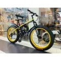 Велосипед горный фэтбайк MINGDI 666 26' дюймов / взрослый, мужской и женский для прогулки / скоростной, спортивный велик черный желтый