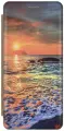 Чехол-книжка на Apple iPhone SE / 5s / 5 / Эпл Айфон 5 / 5с / СЕ с рисунком Закат на море золотистый