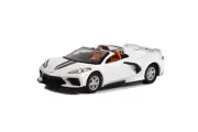 Модель коллекционная Chevrolet corvette C8 stingray convertible (lot #1275) 2020 arctic white (длина модели 6-10 см)