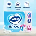 Упаковка 7 шт. Бумага туалетная 2-х слойная, 12 рулонов (12х23 м), белая, ZEWA Plus, 144090