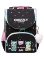 Ранец школьный GRIZZLY суперлегкий с анатомической спинкой, на ножках, с мешком для обуви, для девочки, RAm-584-2/2