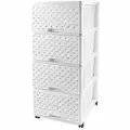 Комод Dunya Plastik Сетка, четырехъярусный, пластмассовый, 40х50х99 см, белый