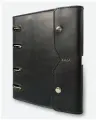 Тетрадь на кольцах со сменным блоком А5 кожа натуральная Zem черный KAZA