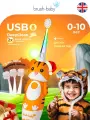 Звуковая электрическая зубная щетка Brush-Baby Sonic WildOnes Тигр 0-10 лет