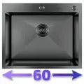 Мойка для кухни Hoffger 6050 Black Eco Графит, 60x50, нержавеющая сталь PVD, врезной монтаж