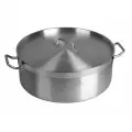 Кастрюля из нержавеющей стали 10,0л тройное дно металлическая крышка d-32см h-12см низкая проф. индукция