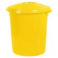 Мусорный бак 50л с крышкой, пластик, желтый цвет, для дома и улицы