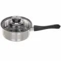 Ковш из нержавеющей стали «Cook» 1л со стеклянной крышкой 16*7см