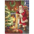 Набор для вышивания крестиком 'Дед Мороз', 30*41 см, на белой канве, Luca-S
