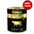 Четвероногий Гурман Golden консервы для собак Говядина натуральная в желе 340г (6 штук)