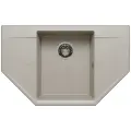 Мойка для кухни каменная POLYGRAN Riff-800, серая, врезная, с крылом (Серый №14)