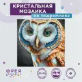 Алмазная (кристальная) мозаика с холстом на подрамнике фрея ALPD-252 Золотая сова 30 х 30 см