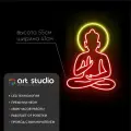 ART Studio Неоновая вывеска Медитация 55х41 см для релакс-зоны и спальни на подложке из акрила