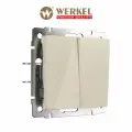 Выключатель встраиваемый двухклавишный перекрестный WERKEL W1123003 слоновая кость