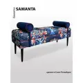 Банкетка BORDADO SAMANTA, мебельная фанера, велюр/гобелен, принт сказочное дерево, съемные валики.