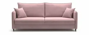 Диван-кровать PUSHE Фьорд New прямой, велюр, розовый Balance 312