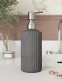 Дозатор для жидкого мыла Chloe Slim с металлической хромовой помпой 250 мл, бетон, черный матовый