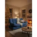 Диван кровать Саймон (синий), ортопедический, прямой, с ящиком для белья, механизм клик-кляк, 204х95х102 см