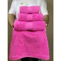 Набор полотенец TM TEXTILE 40x70, 50x90, 70x140 см, 50х70 коврик ярко-розовый 03, 4шт, плотность 750