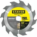 Пильный диск STAYER Construct, 190 x 30/20 мм, 12Т, технический рез, для дерева 3683-190-30-12_z01