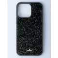 Чехол Swarovski, для iPhone 15 Pro Max, ударопрочный, силикон, со стразами, черный