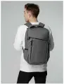 Рюкзак мужской женский городской деловой для сменки школы сменной обуви для ноутбука сумка-рюкзак The First XL, серый