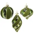 Набор стеклянных елочных игрушек Grace - Малахитовые грезы 8-13 см, 12 шт, подвеска