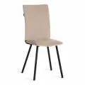 Стул обеденный для кухни с мягким сиденьем TetChair, 1 шт, флок, бежевый/черный