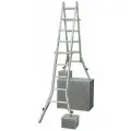 Шарнирная телескопическая лестница KRAUSE STABILO с удлинителями боковин, 20 (4х5) ступеней, высота 4-6 м, партномер 133984