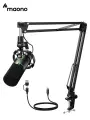 Динамический микрофон Maono PD200XS, интерфейс USBC/XLR, включая пантограф микрофон для компьютера