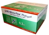 Шприц инсулиновый BD Micro-Fine Plus Demi, 0,3 мл, U-100, 30G, 100 штук, медицинский