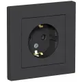 Розетка с заземлением, карбон Schneider Electric AtlasDesign (комплект 5шт)