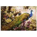 Алмазная вышивка Павлины в цветах 70x48 Ag 438