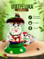 Матрешка деревянная детская развивающая игрушка для детей сортер Грибочки 5 мест 15 см Орнамент