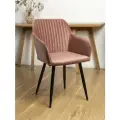 Кресло Grande розовое черные ножки, кухонные стулья с мягкой спинкой, мягкий стул с высокой спинкой для офиса, салона красоты, студии, кафе