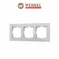 Рамка для розеток и выключателей Werkel Favorit 3 поста стекло цвет дымчатый