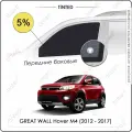 Шторки на автомобиль солнцезащитные GREAT WALL Hover M4 1 Кроссовер 5дв. (2012 - 2017) на передние двери 5%, сетки от солнца в машину грейт ВОЛ ховер М4, Каркасные автошторки Premium