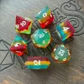 Дайсы ручной работы (игральные кости, кубики) для Dungeons and Dragons, Pathfinder RPG (набор 7шт) Bifrost