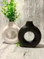 Ваза декоративная, для сухоцветов и декора, из гипса, 13см, 2шт, чёрная/белая