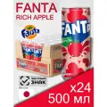 Fanta Rich Apple, 0.5 л, 24 шт, банка (газированный напиток Фанта Красное яблоко, жб, Япония)