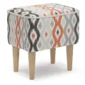 Пуф MONOFIX одос принт для туалетного столика, в прихожую, на балкон, в пвз, микровелюр Абстракция терракот