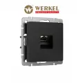 Розетка Ethernet RJ-45 cat. 6A экранированная Werkel W5120108, цвет черный матовый