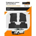 Коврик салонный полиуретановый (черный) для LADA Vesta (15-22) Ячеистый Ромб (борт 4 см)