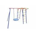 Спортивно-игровой комплекс Пионер Юла, качели-гнездо 80 см, дачный, металл до 100 кг синий/красный/желтый
