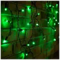 Гирлянда Айсикл (бахрома) светодиодный, 4,8 х 0,6 м, диоды Зеленые, чёрный провод, 230 В, 176 LED, Neon-Night
