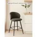 Барный стул с мягким сиденьем и спинкой, поворотный механизм, обивка букле, виста