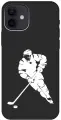 Силиконовый чехол на Apple iPhone 12 / 12 Pro / Эпл Айфон 12 / 12 Про с рисунком Hockey W Soft Touch черный